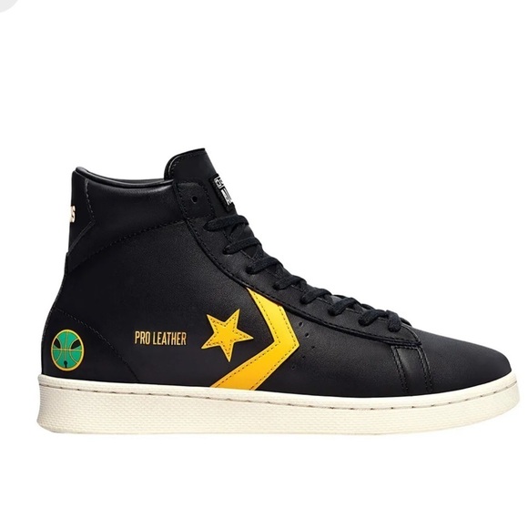 Converse Roswell Rayguns Pro Leather High Men's Sz 11 Shoes 171166C Black Yellow - Picture 1 of 16